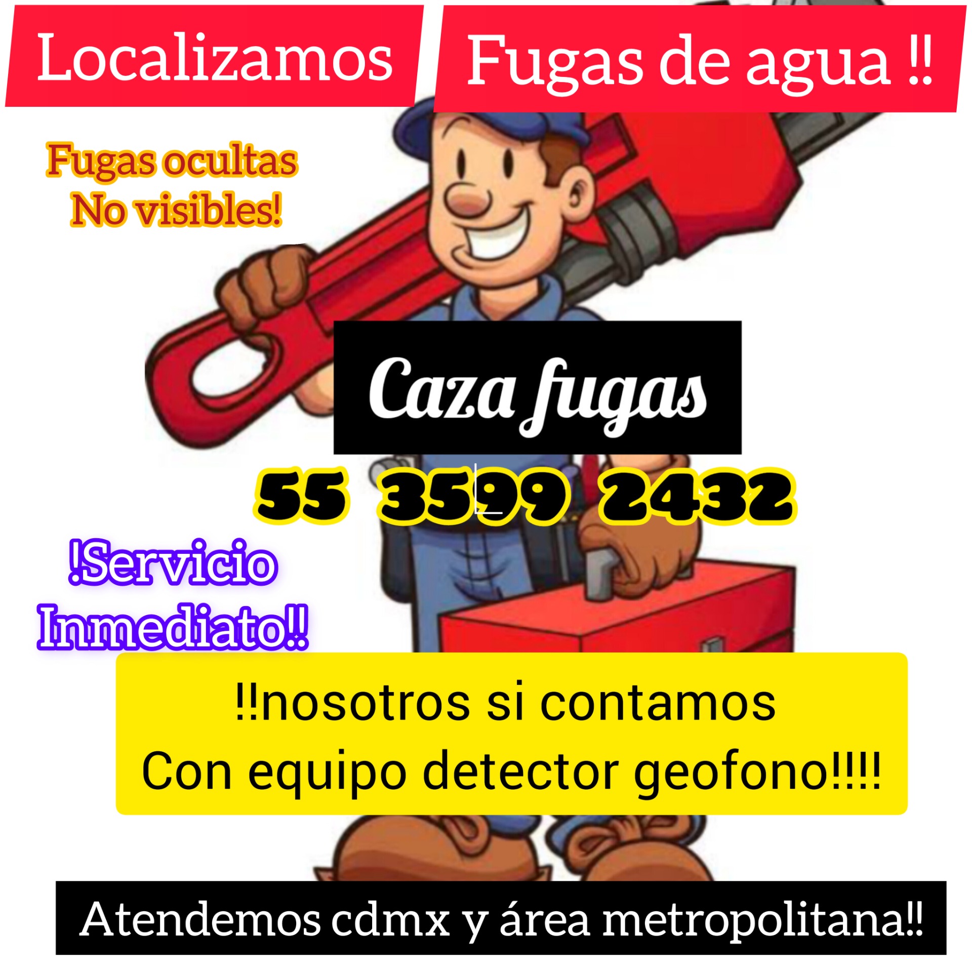DETECCIÓN 55 3599 2432 Y LOCALIZACION DE FUGAS DE AGUA EN TUBERÍAS OCULTAS SUBTERRANEAS EN CDMX MEXICO URGENTES 